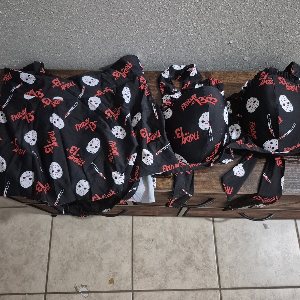 Hot Topic Black and Red Friday the 13th Bikini